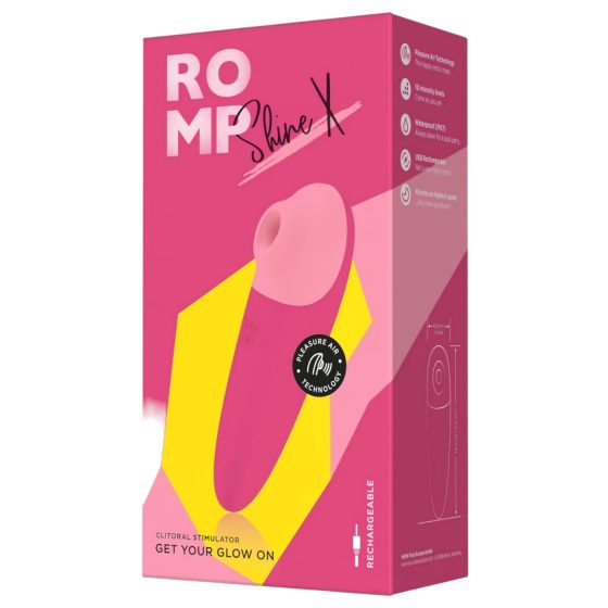 ROMP Shine X - nabíjateľný stimulátor klitorisu s vlnami (ružový)