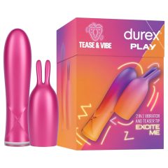   Durex Tease & Vibe - vibračný rytier s uškami na klitorálnu stimuláciu (ružová)