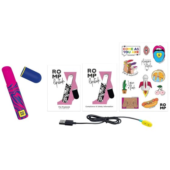 ROMP Lipstick - akumulátorový stimulátor klitorisu s vlnami (ružový)