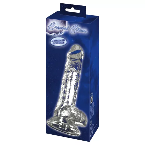 Crystal - Vibrátor s prísavkou (priehľadný)