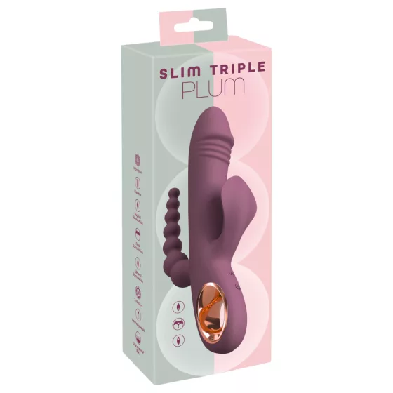 You2Toys - vibrátor s tromi ramenami - nabíjateľný - fialový