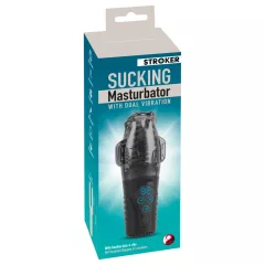 Stroker - vibračný masturbátor s podtlakom - sivý