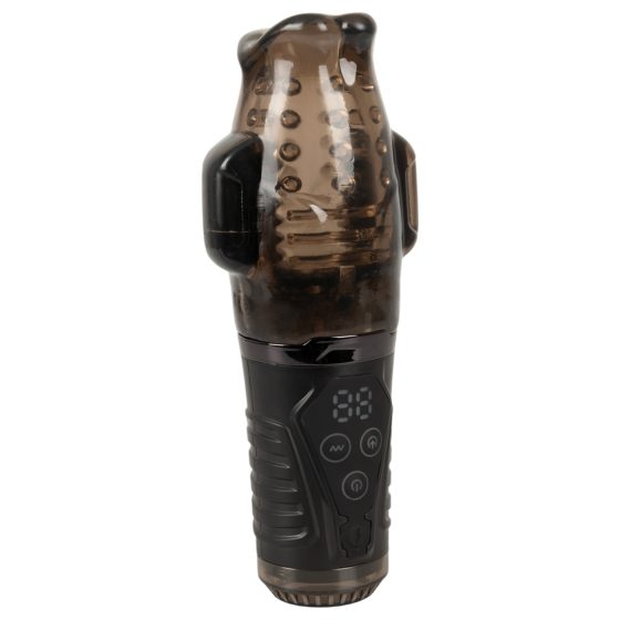 Stroker - vibračný masturbátor s podtlakom - sivý