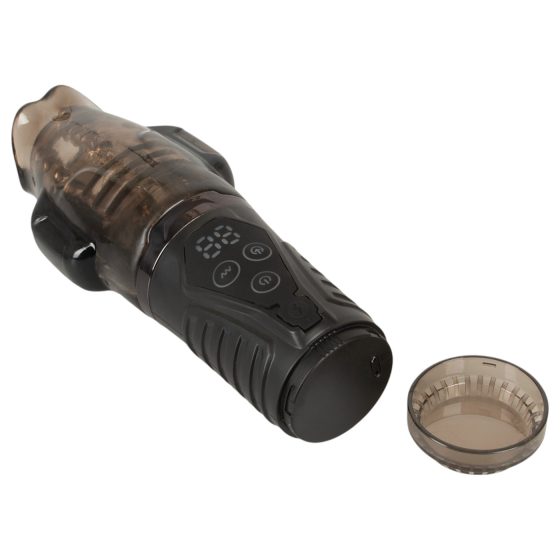 Stroker - vibračný masturbátor s podtlakom - sivý