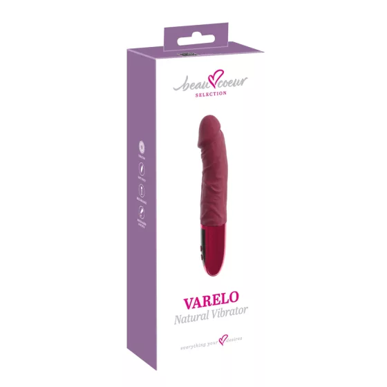 Beau Coeur Varelo - realistický silikónový vibrátor na batériu (červený)