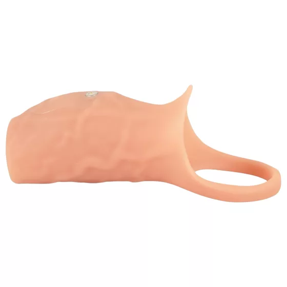 Realistixxx - vibračný otvorený návlek na penis - telová farba