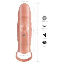   Realistixxx - vibračný krúžok a návlek na penis (prírodný)