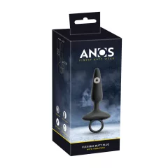 ANOS - vibračný análny kolík s držadlom - čierny