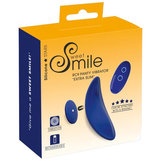Smile - extra tenká, diaľkovo ovládaná vibračná nohavička (modrá)