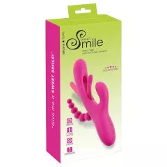 SMILE - trojitý vibrátor s jazýčkom (ružový)