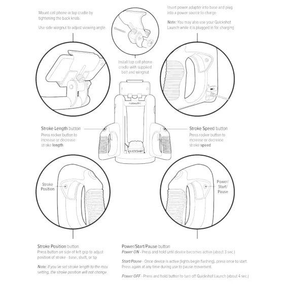 Fleshlight - masturbátor adaptér - Quickshot Launch - čierny