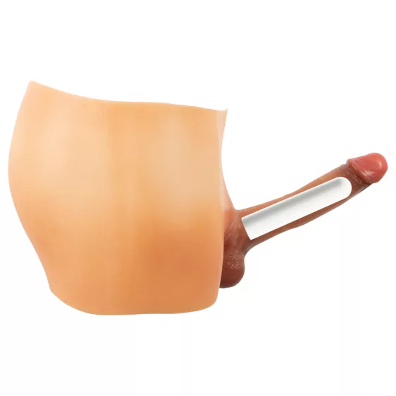 You2Toys Vibračné penisové nohavičky - realistický strap-on spodný diel z tekutého silikónu (M)