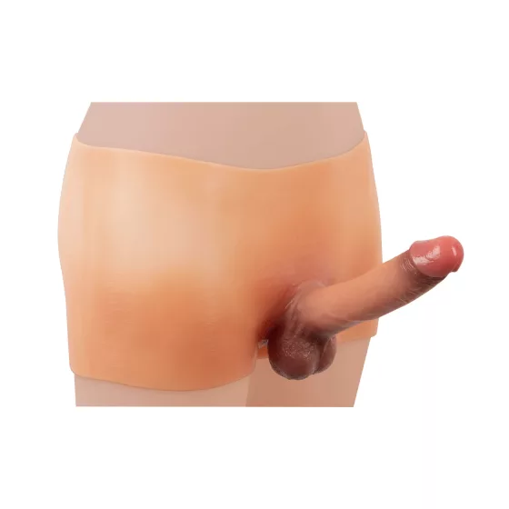 You2Toys Vibračné penisové nohavičky - realistický strap-on spodný diel z tekutého silikónu (M)
