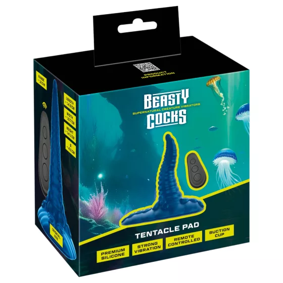 Beasty Cocks - vibrátor na G-bod v tvare polypa - modrá