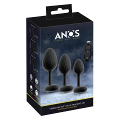 ANOS - vibračné análny kolík set - čierny