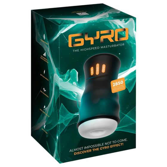 You2Toys Gyro - rotujúci vibračný masturbátor (čierny)