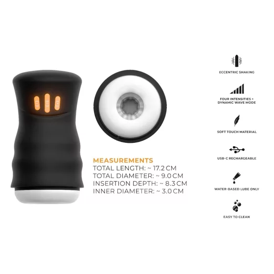 You2Toys Gyro - masturbátor s rotáciou a vibráciou - čierny