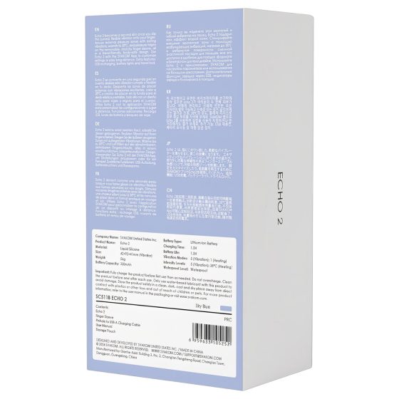 Svakom Echo 2 - vibrátor na prst - smart funkcia - modrý