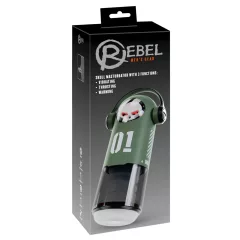 Rebel Skull - tlačiaci a vibračný masturbátor (zelený)