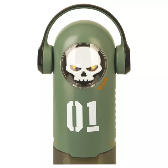 Rebel Skull - tlačiaci a vibračný masturbátor (zelený)
