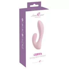   Beau Coeur Cerya - mini vibrátor s klitorálnym výstupkom - svetloružový