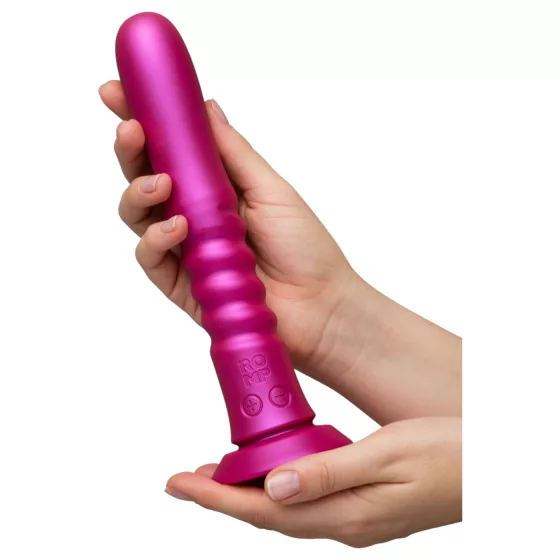 ROMP Jiggle - vibračný posúvač s prísavkou (ružový)