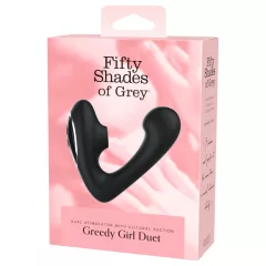   Odtiene sivej Greedy Girl Duet - vibrátor na bod G (čierny)