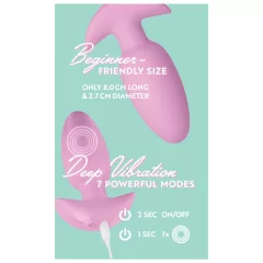 Cuties Mini - vibračný análny kolík - ružový