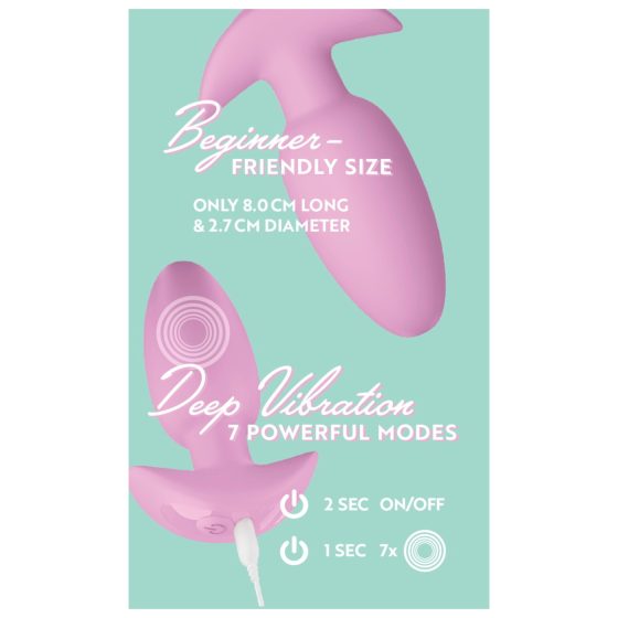 Cuties Mini - vibračný análny kolík - ružový