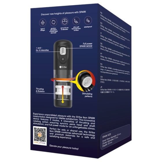 Snail Vibe Ikon Spark - automatický masturbátor - čierny