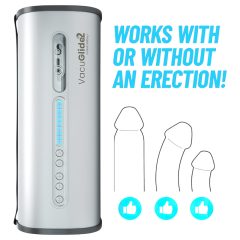   VacuGlide 2 - automatický mužský masturbátor na sieť - luxusný - strieborný