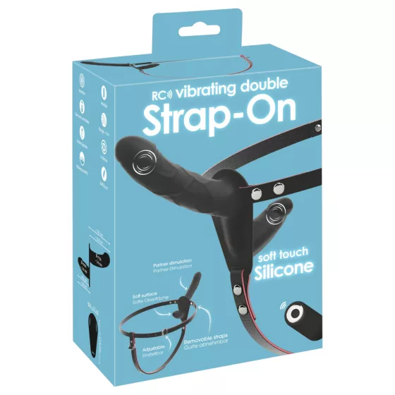You2Toys - diaľkovo ovládaný dvojitý nasadzovací vibrátor (čierny)