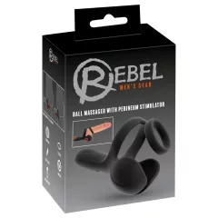   Rebel - vibračný krúžok na penis na stimuláciu semenníkov a hrádze (čierny)