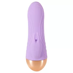   Cuties - akumulátorový, vodotesný mini vibrátor s klitorisovým ramienkom (fialový)