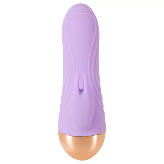 Cuties - akumulátorový, vodotesný mini vibrátor s klitorisovým ramienkom (fialový)
