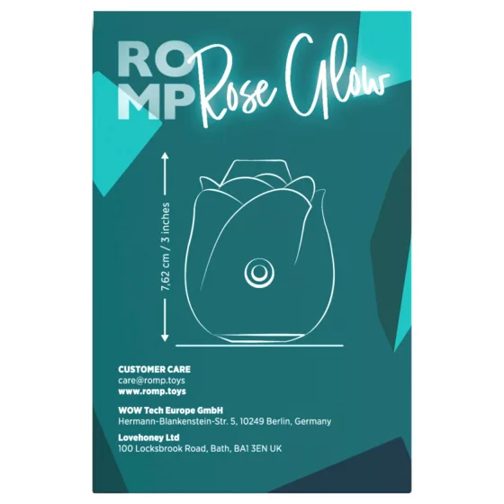 ROMP Rose Glow - stimulátor klitorisu s tlakovými vlnami (modrý)