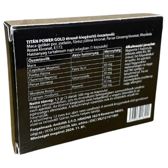 Titan Power Red - doplnok stravy pre mužov - 3 kapsuly