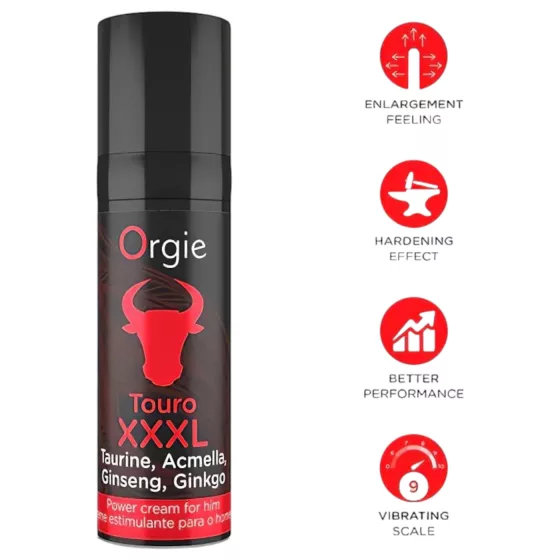 Orgie Touro XXXL - krém na podporu erekcie - 15 ml