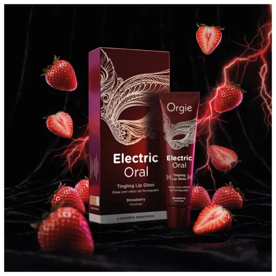 Orgie Electric Oral - lesk na pery s brniacim účinkom - jahoda (10 ml)