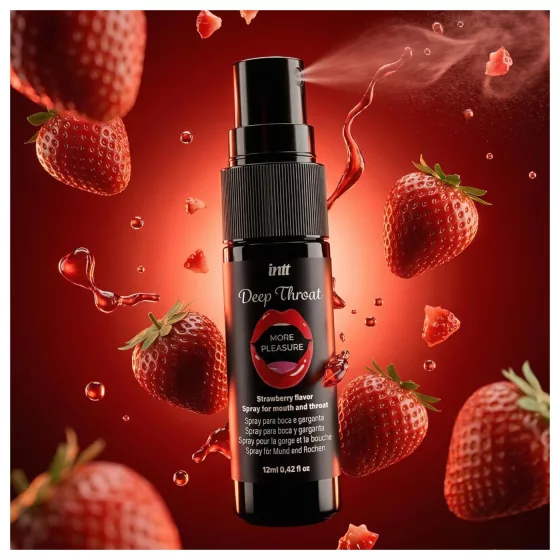intt Deep Throat - sprej na hlboké hrdlo - jahoda (12 ml)