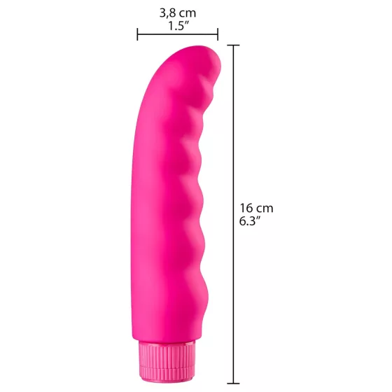 Baseks - vlnitý vibrátor (ružový) - 16 cm