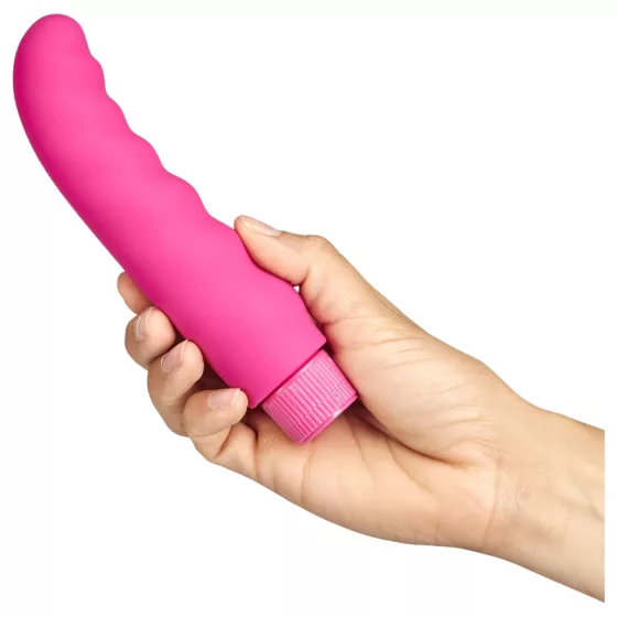 Baseks - vlnitý vibrátor (ružový) - 16 cm