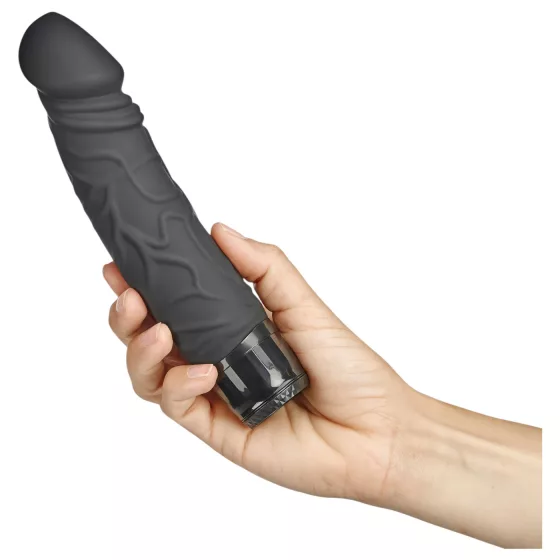 Baseks - realistický vibrátor v tvare penisu (čierny) - 19 cm