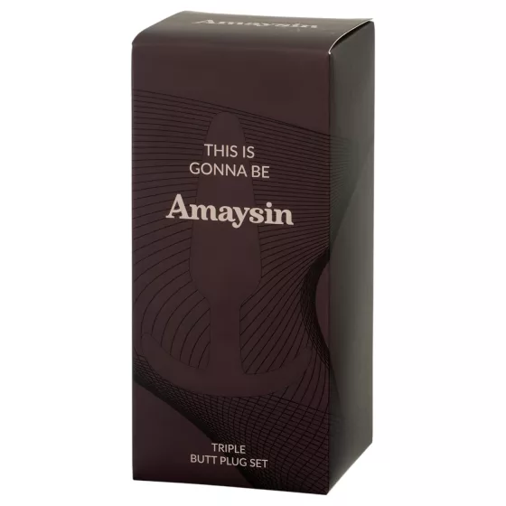 Amaysin - silikónová análna sada plugov (čierna a zelená) - 3 ks