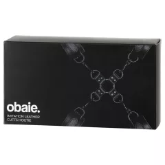   Obaie - sada manžiet na zápästia a členky z koženky (čierna)