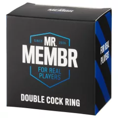 MR.MEMBR - dvojitý krúžok na penis a semenníky (čierny)