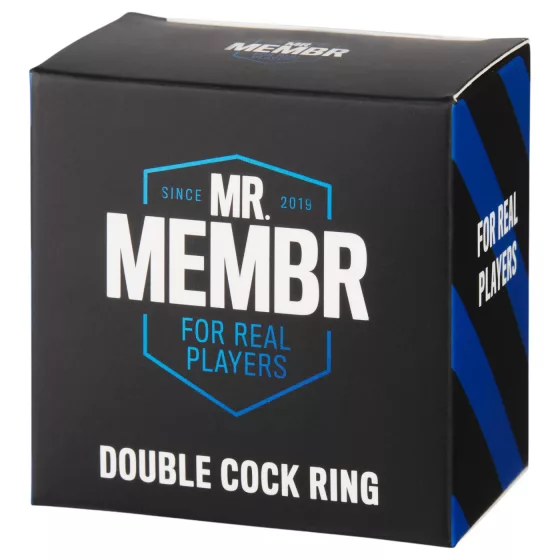 MR.MEMBR - dvojitý krúžok na penis a semenníky (čierny)