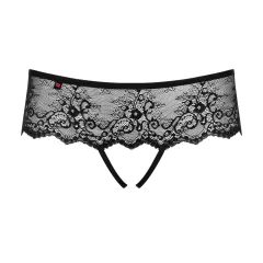   Obsessive - dámske otvorené tangá s kamienkami - čierne - 2XL/3XL