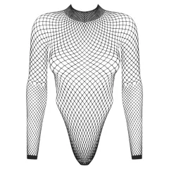   Obsessive - čierne sieťované body s dlhými rukávmi (S-L)