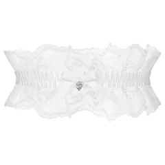 Obsessive Weddya - čipkový podväzok (biely)
